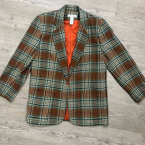 Izod Jackets & Blazers - Izod Wool Plaid Blazer Size Large